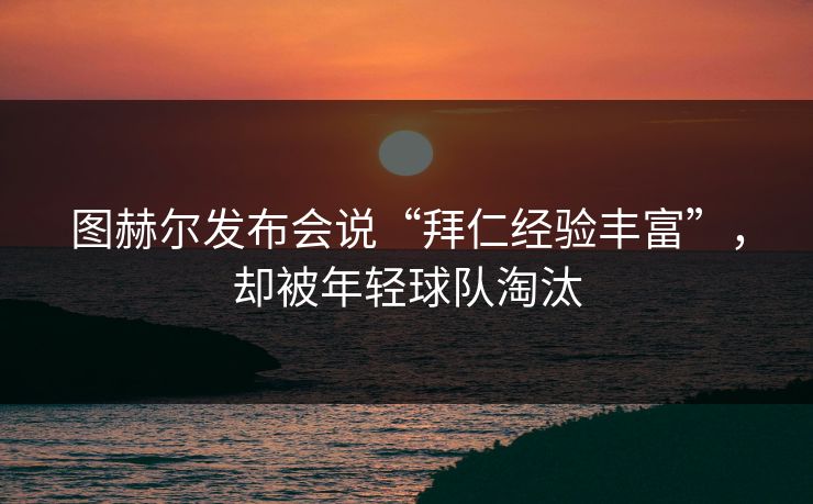图赫尔发布会说“拜仁经验丰富”，却被年轻球队淘汰  第1张