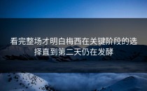 看完整场才明白梅西在关键阶段的选择直到第二天仍在发酵